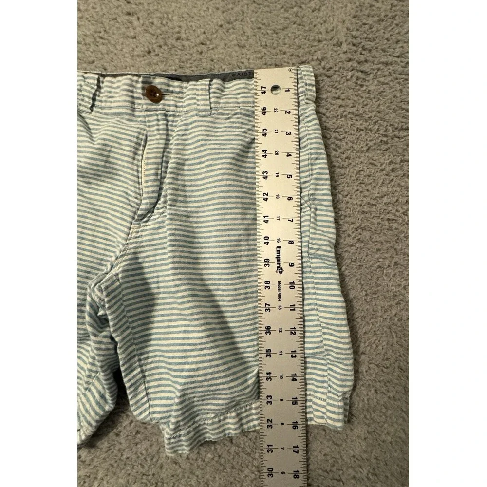 J Crew Stanton Blue Striped Pockets Casual Flat Front Chinos Shorts Mens Size 29
